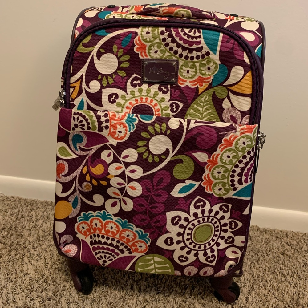 Vera Bradley Plum Crazy 22" spinner Suitcase Retired Collection Spring 2015